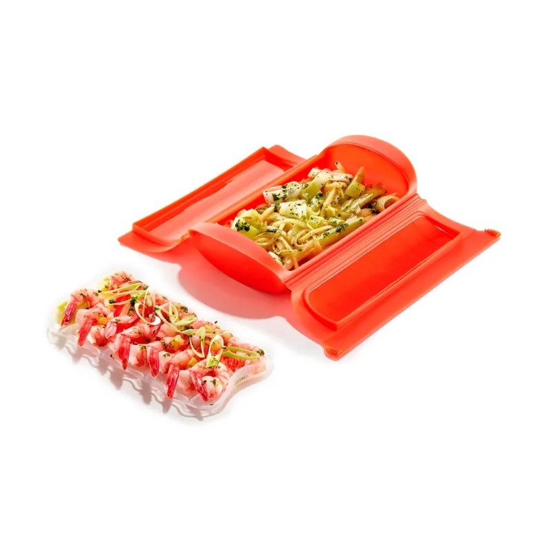 Estuche de vapor 1-2 pers. con bandeja rojo | Things
