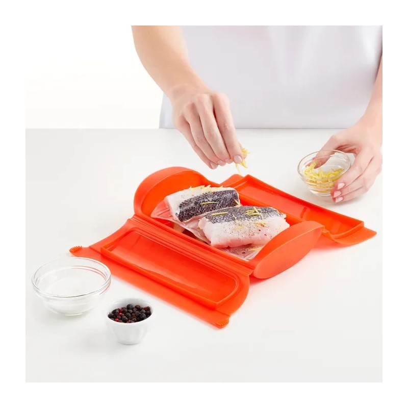 Estuche de vapor 1-2 pers. con bandeja rojo | Things