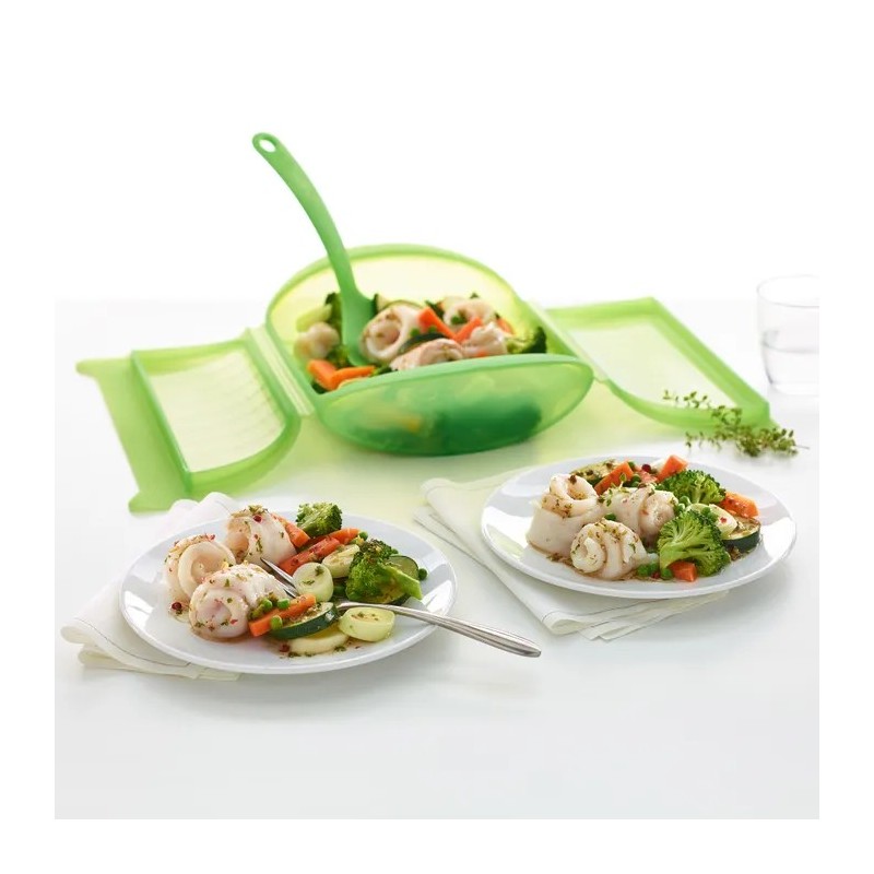 Estuche de vapor 3-4 pers. con bandeja verde | Things