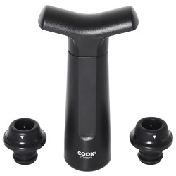 Bomba de vacío Cook Concept de frente con dos tapones para botella