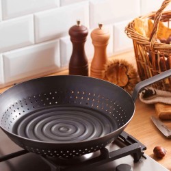 Sarten de hierro para asar castañas De Buyer