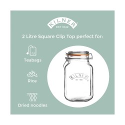 Tarro de conserva con clip cuadrado Kilner® 2L