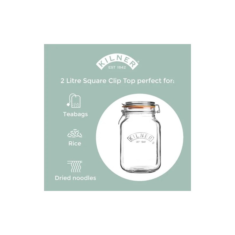 Tarro de conserva con clip cuadrado Kilner® 1,5L, foto 3
