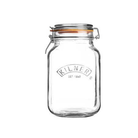 Tarro de conserva con clip cuadrado Kilner® 1,5L