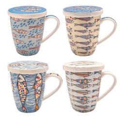 Mug Peces con filtro y tapa