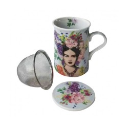 Mug Frida con filtro y tapa