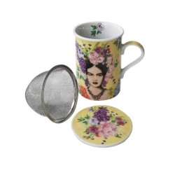 Mug Frida con filtro y tapa