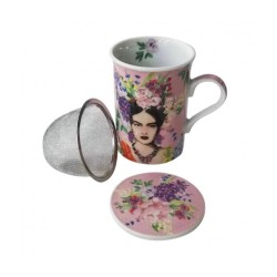 Mug Frida con filtro y tapa