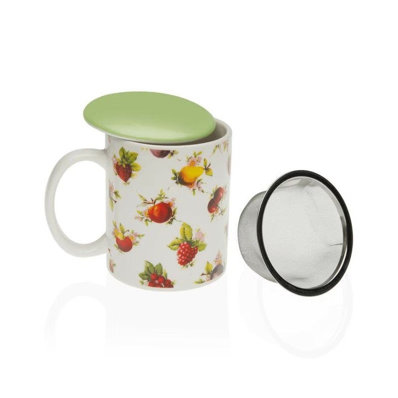 Mug fresas con filtro y tapa