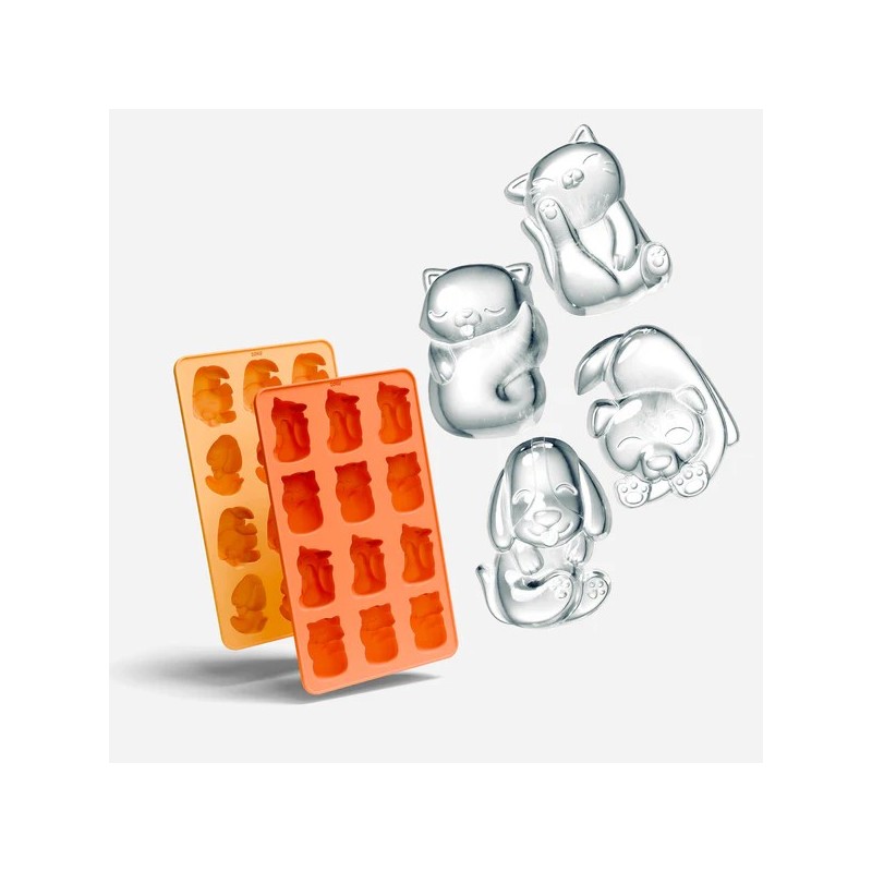 Perros y gatos moldes de hielo (2x ) Zoku