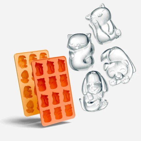 Perros y gatos moldes de hielo (2x) Zoku