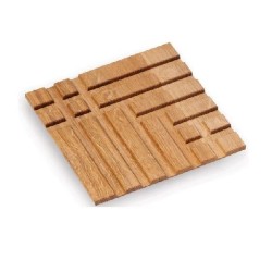 Salvamanteles de madera de roble 18 x 18 cm con diseño de listones