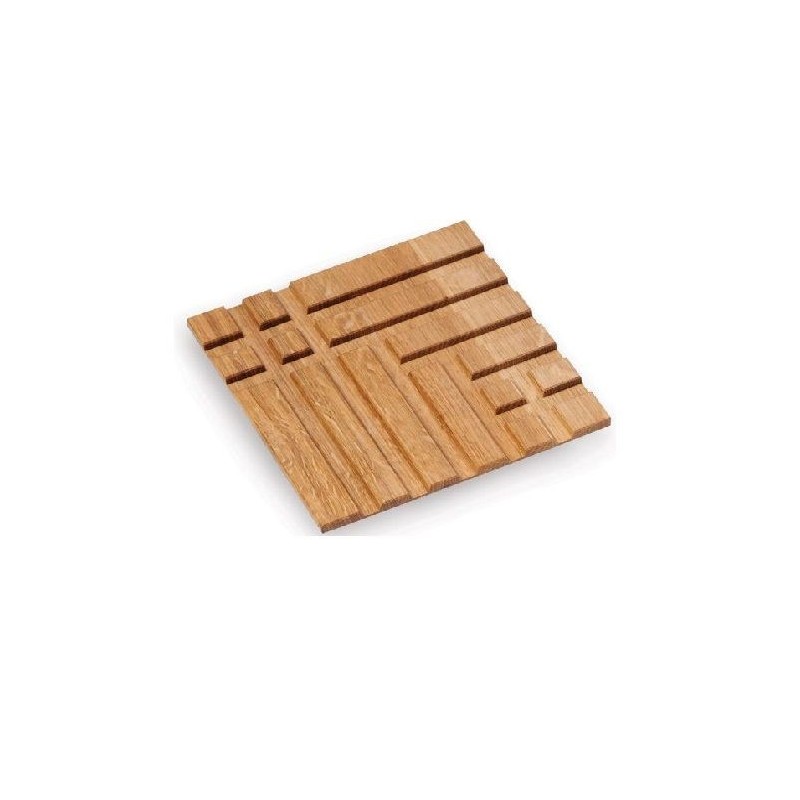 Salvamanteles de madera de roble 18 x 18 cm con diseño de listones