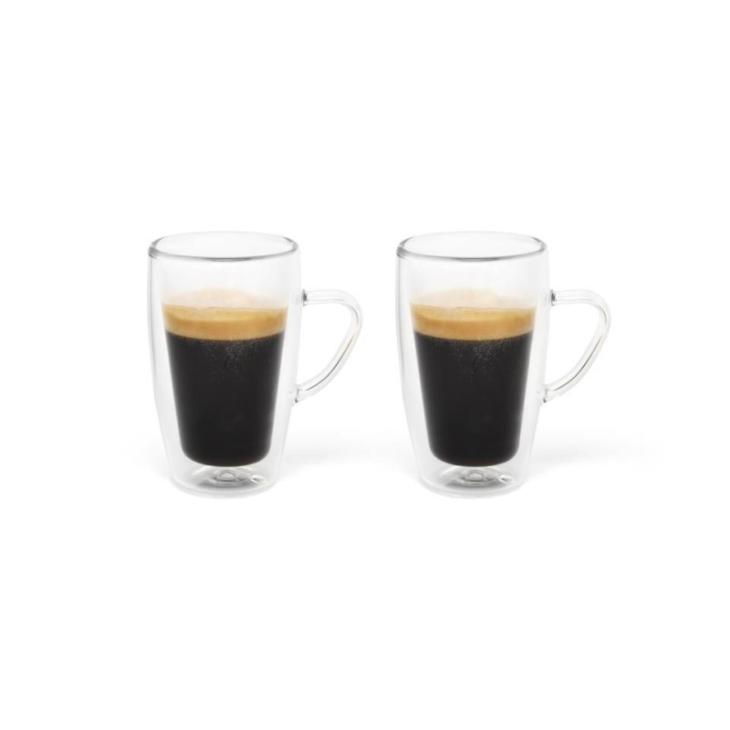 Taza doble pared vidrio Espresso, 2 piezas