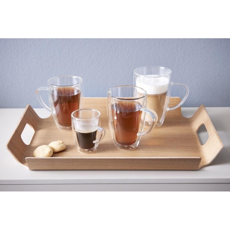 Taza doble pared vidrio café y té, 2 piezas | Things