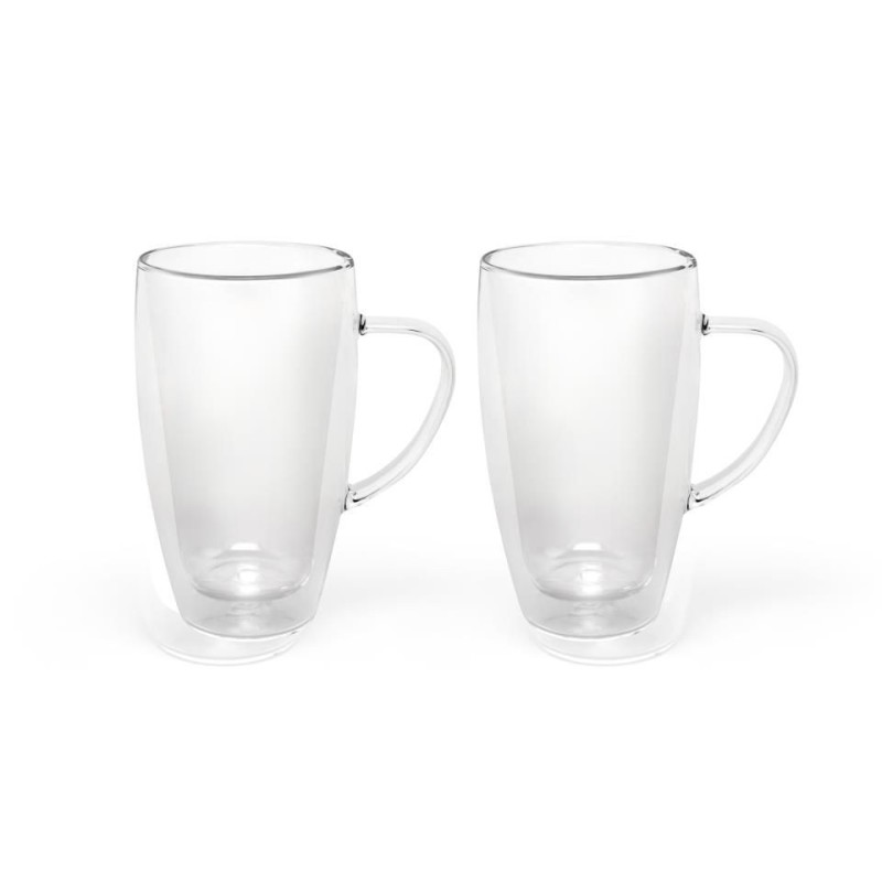 Taza doble pared vidrio café y té, 2 piezas | Things