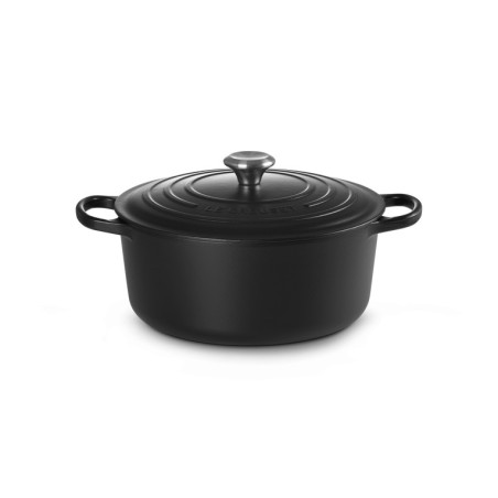 Cocotte negra redonda de hierro fundido Le Creuset