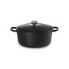 Cocotte negra redonda de hierro fundido Le Creuset