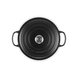 Cocotte negra redonda de hierro fundido Le Creuset