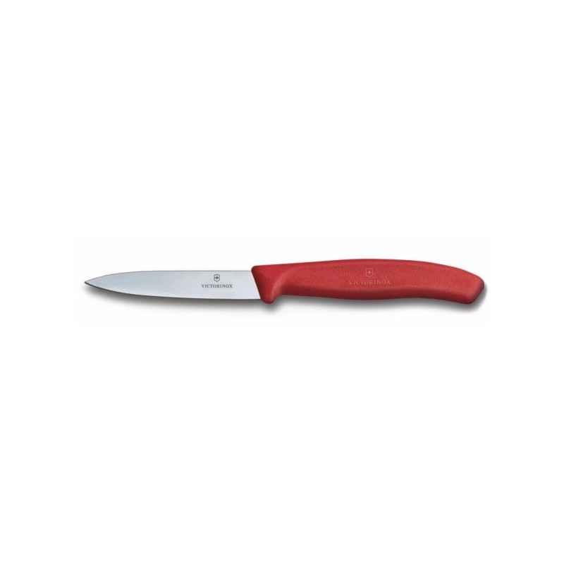Cuchillo mondador Swiss Classic rojo 8 cm.