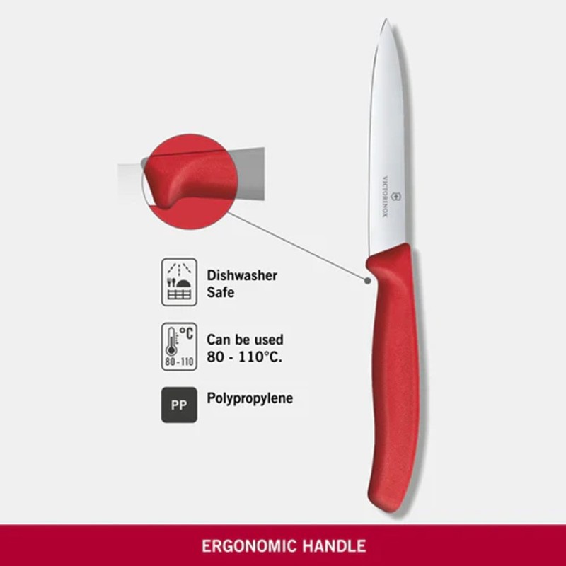 Cuchillo mondador Swiss Classic rojo 10 cm, foto 3