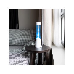 Lampara de lava azul y blanca Fisura