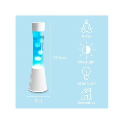 Lampara de lava azul y blanca Fisura