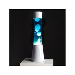 Lampara de lava azul y blanca Fisura