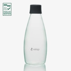 Botella de vidrio Retap Go 0,8 L con tapa gris