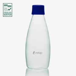 Botella de vidrio Retap Go 0,8 L con tapa azul