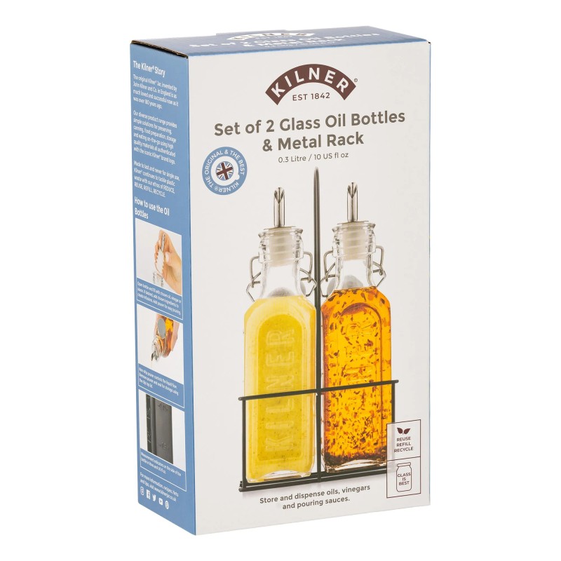 Set Kilner® de Botellas de Aceite con Soporte y Asa | Things