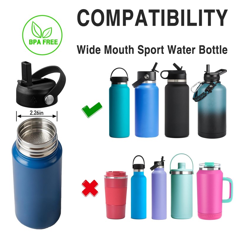 Tapa con pajita para tu Hydro Flask de boca ancha | Things