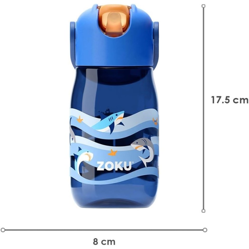 🦈 Botella Infantil con pajita Tiburón Azul (400 ml) | Things