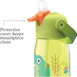 Botella Infantil 400 ml con Pajita 🩷 Gato Rosa | ZK201PK Tritán Antif