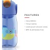 Botella Infantil 400 ml con Pajita 💙 Azul | ZK201BL Flip Straw Antifu