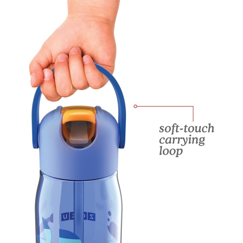 Botella Infantil con pajita Azul (400 ml), foto 3
