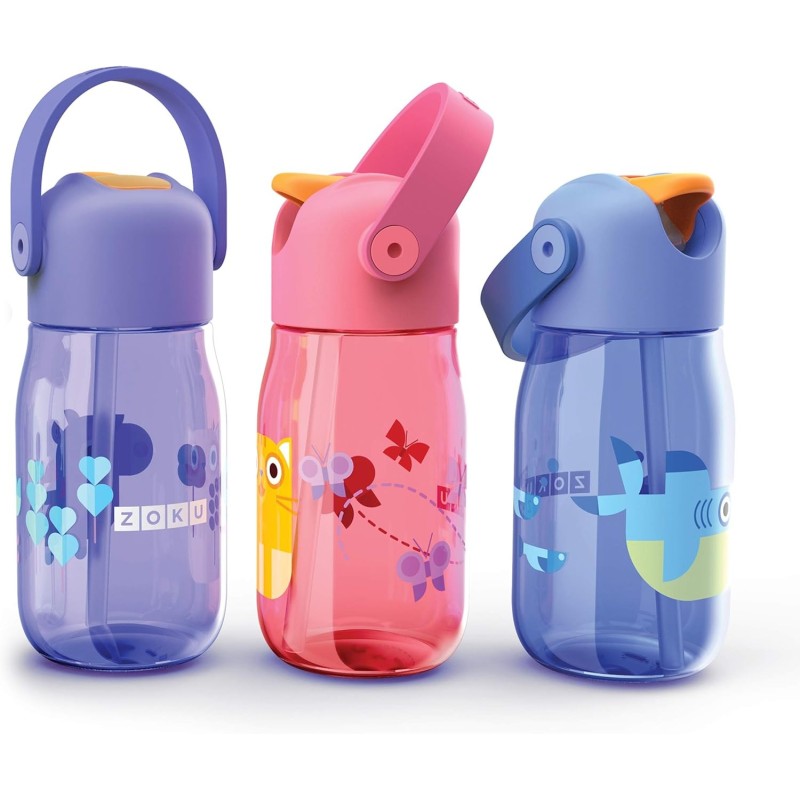 Botella Infantil con pajita Azul (400 ml), foto 4