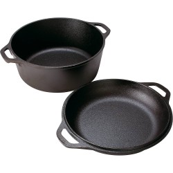 Juego Lodge L8DD3: cacerola de hierro fundido de 26 cm con tapa que funciona como sartén, foto 2