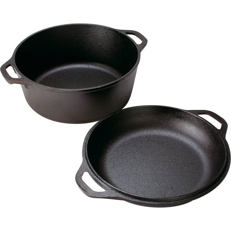 Juego Lodge L8DD3: cacerola de hierro fundido de 26 cm con tapa que funciona como sartén, foto 2
