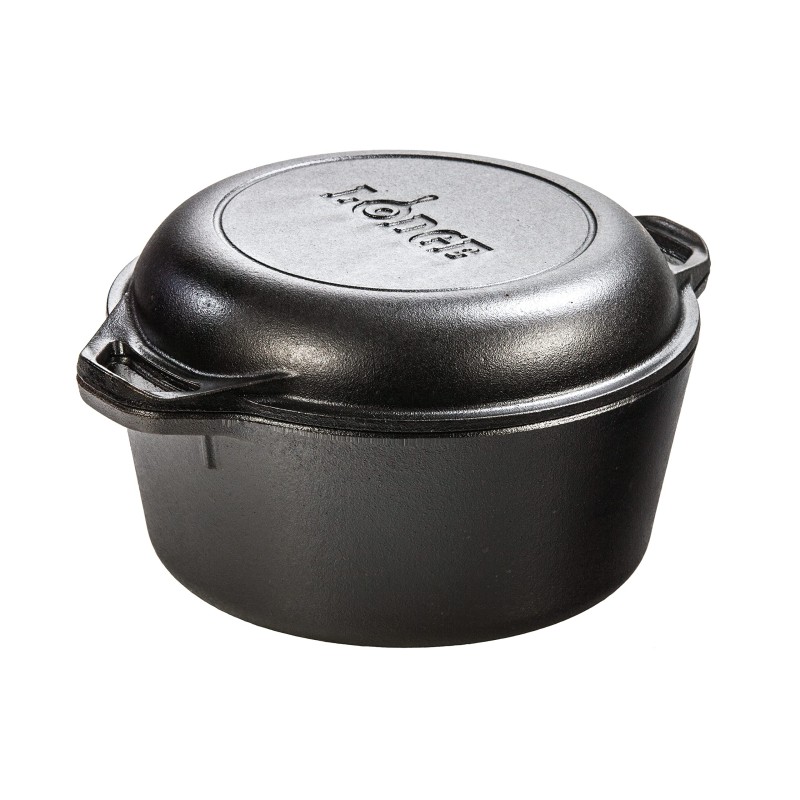 Juego Lodge L8DD3: cacerola de hierro fundido de 26 cm con tapa que funciona como sartén