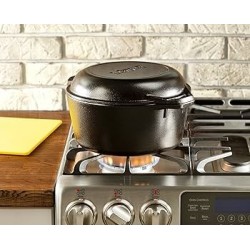 Juego Lodge L8DD3: cacerola de hierro fundido de 26 cm con tapa que funciona como sartén, foto 3