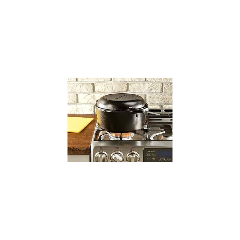 🔥 Juego Lodge L8DD3: cacerola de hierro fundido de 26 cm con tapa que funciona como sartén. | Things