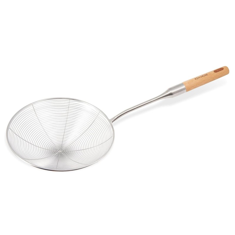 Espumadera Ken Hom KH515 Acero Inoxidable y Mango de Madera – Skimmer 19 cm, foto 2