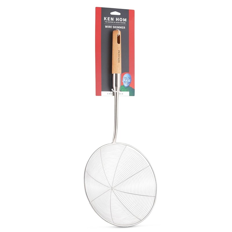Espumadera Ken Hom KH515 Acero Inoxidable y Mango de Madera – Skimmer 19 cm, foto 3
