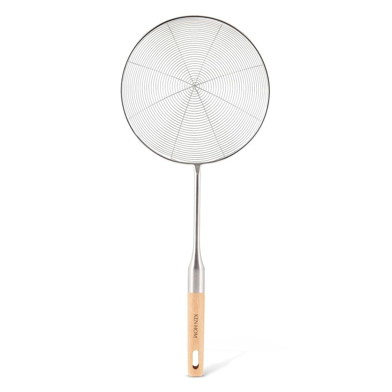 Espumadera Ken Hom KH515 🍜 Acero Inoxidable y Mango de Madera | 19 cm