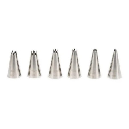 Set de 6 boquillas de estrella inox (Ø 4–9 mm) Patisse
