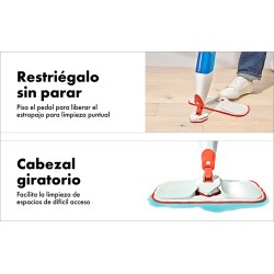 OXO 12170600M – Mopa de microfibra con spray y estropajo para rincones
