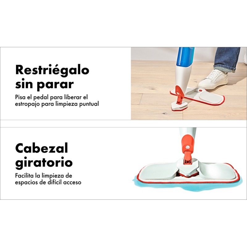 🧽 Mopa de microfibra con spray y estropajo para rincones Oxo | Things