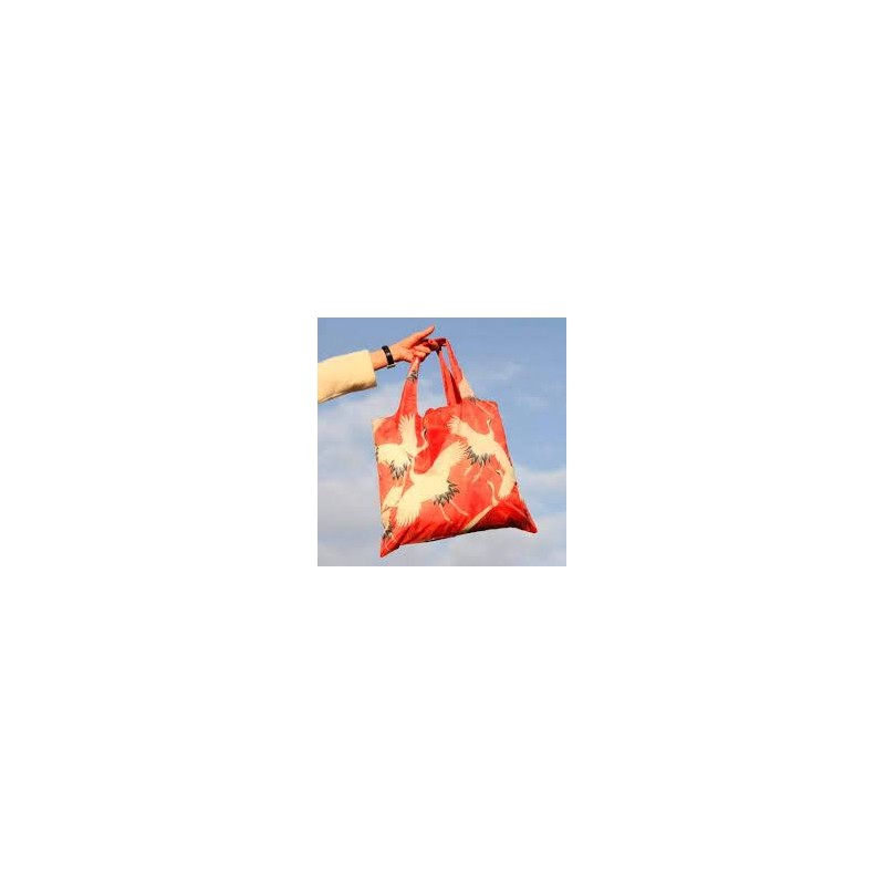 Bolsa Loqi Haori de mujer con grullas blancas y rojas, foto 3