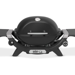 Weber Q 1200N Black – Barbacoa de gas portátil con mesas laterales
